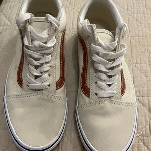 Vans Cream and Brown Men's Sneakers